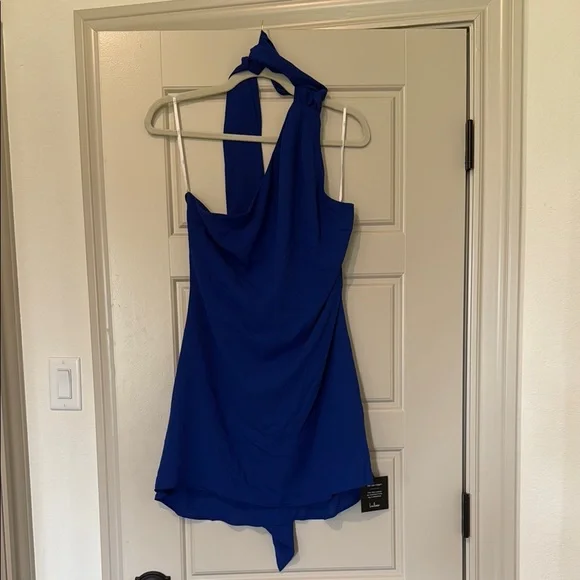 Lulu's Royal Blue Halter Dress - Picture 2 of 6